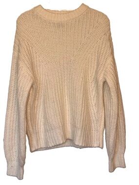 a new day Cream Ribbed Chunky Knit Crewneck Sweater